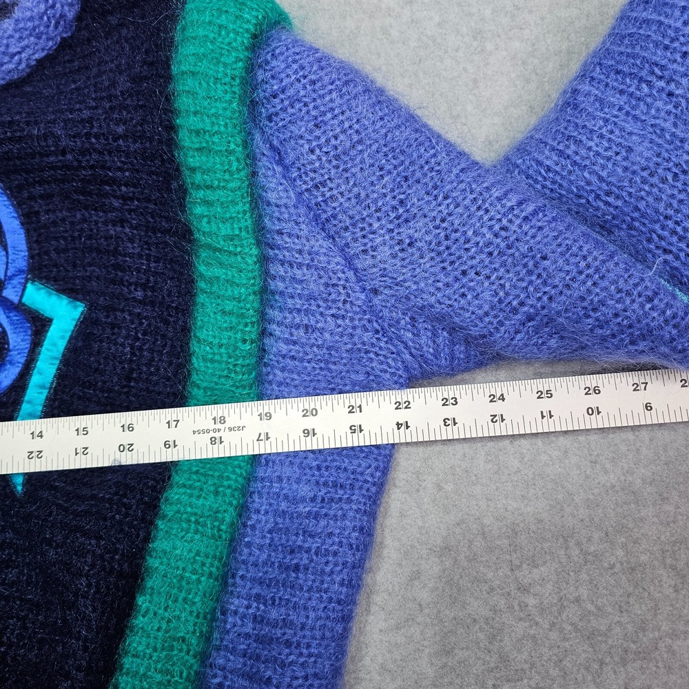 Vintage Blarney Woolen Mills Ireland Sweater Size L Mohair 80s Colorblock Fuzzy - Picture 14 of 14